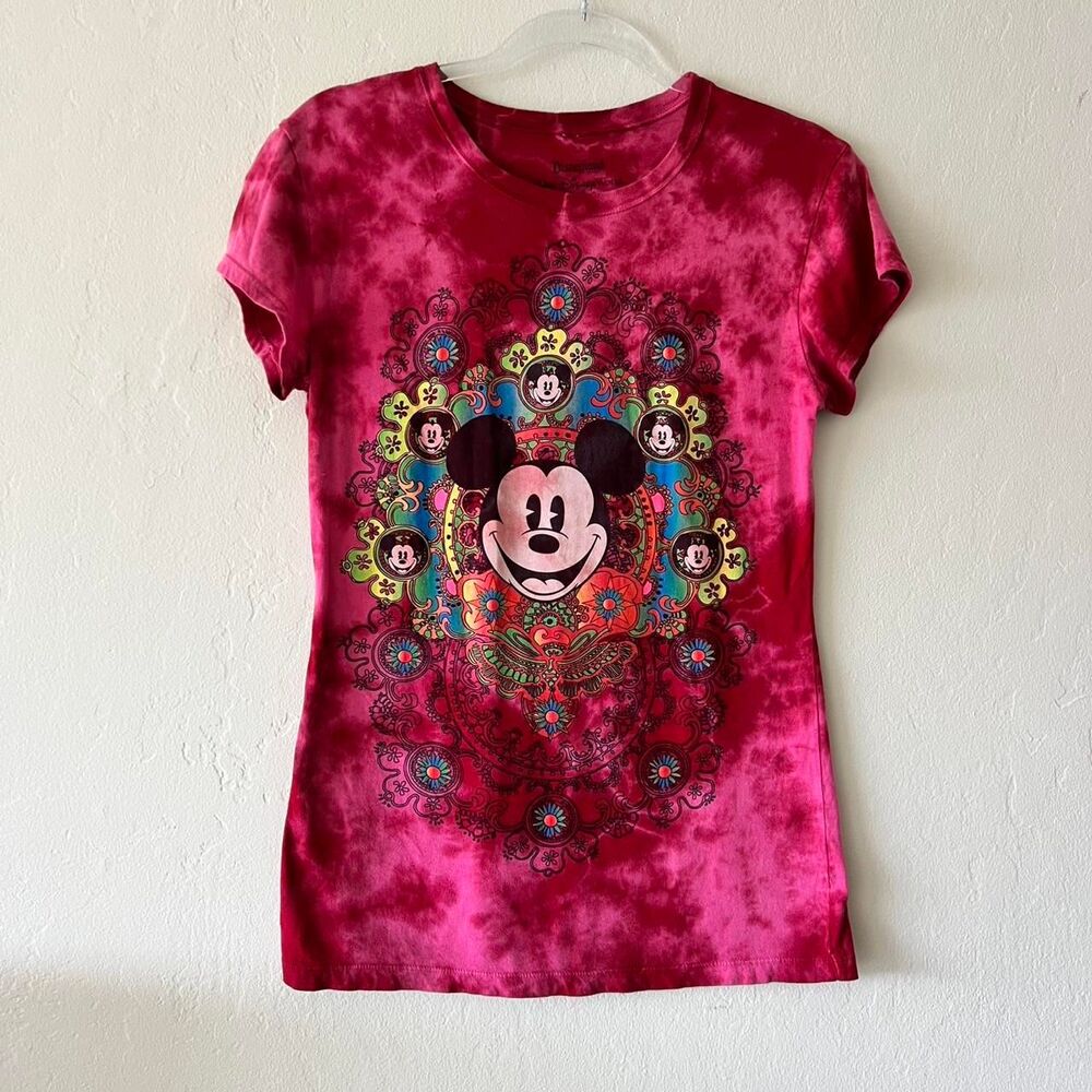 Disney Women's Fall Red Tie Dye Shirt